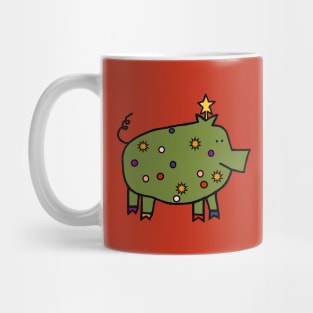 Funny Christmas Tree Pig Mug